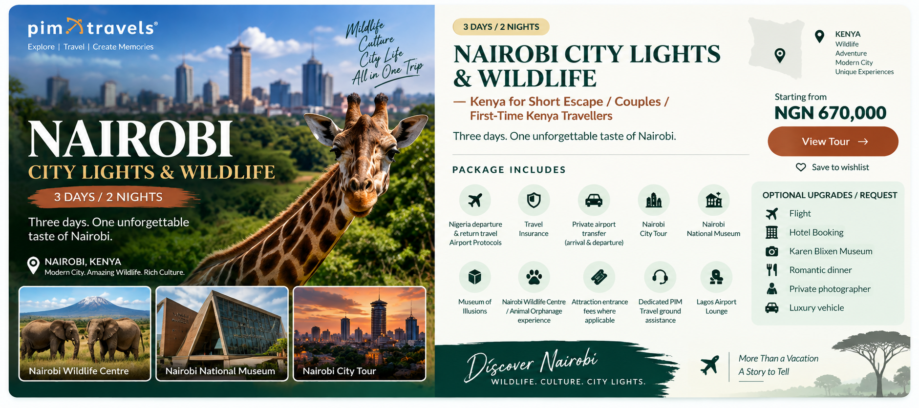 NAIROBI CITY LIGHTS & WILDLIFE AFRICA